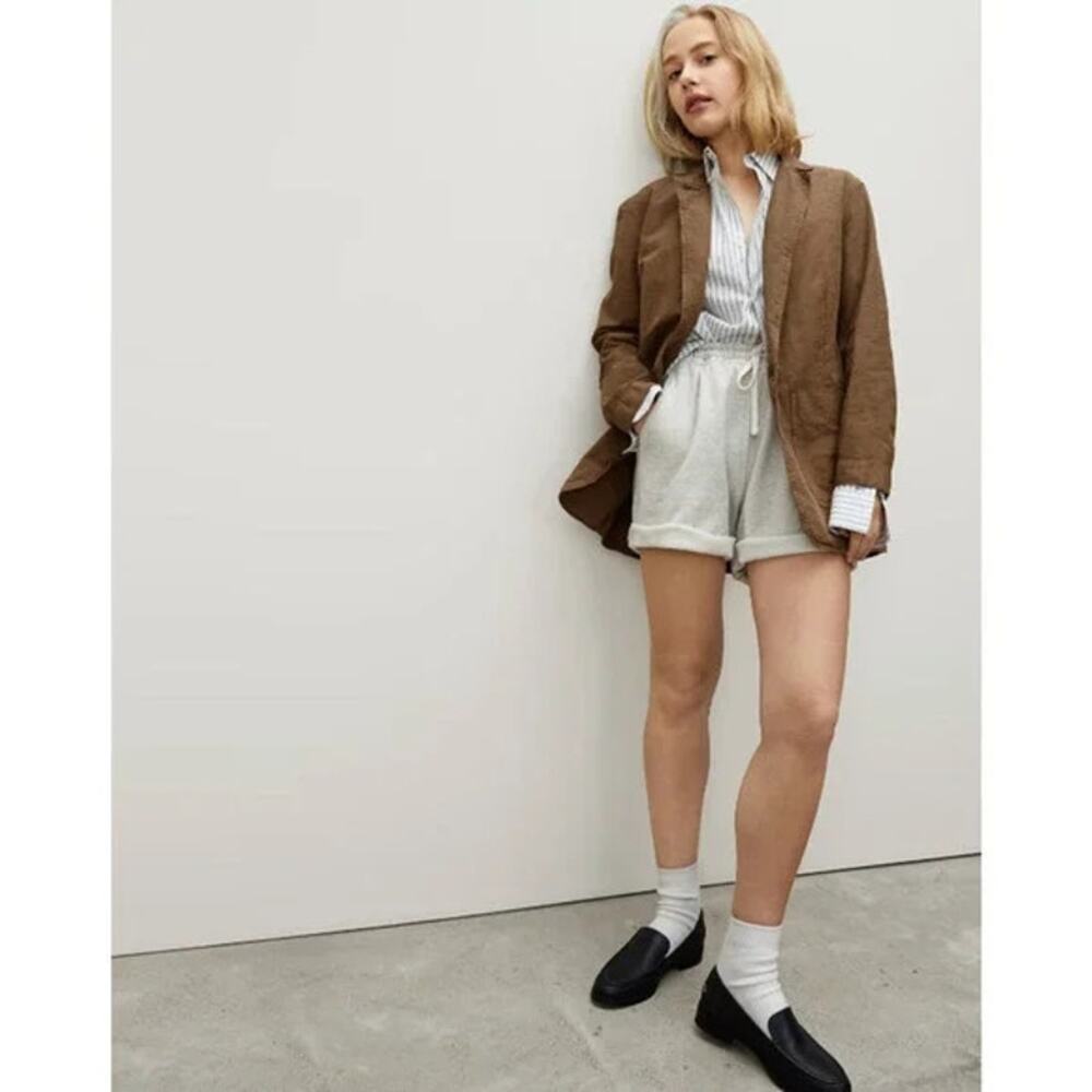 Everlane Fatigue Blazer Utilitarian Casual Blazer Organic Cotton Linen Blend